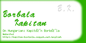 borbala kapitan business card